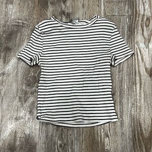 H&M Divided stripped crop tee